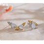 Milan D’or Gold Crystal Love Hearts Charm Butterfly Stud Gift Earrings, thumbnail 4 of 4