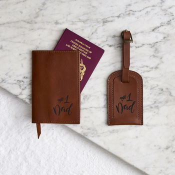 Number One Dad Passport Cover And Luggage Tag Set, 3 of 3