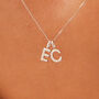 Solid Gold Genuine Diamond Initial Letter Necklace, thumbnail 6 of 12