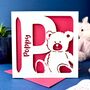 Papercut Teddy Bear Personalised New Baby Card, thumbnail 6 of 7
