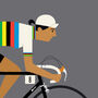 Personalised Female Cycling Print, Rainbow Jersey, thumbnail 8 of 9