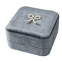 Pearl Bow And Velvet Ring And Earring Jewellery Box, thumbnail 4 of 11