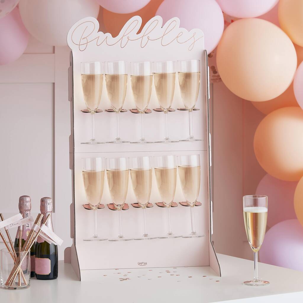 Rose Gold Foiled And Blush Prosecco Wall, 1 of 2