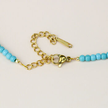 Turquoise Beaded Gold Necklace, 3 of 3