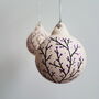 Cherry Blossom Hand Painted Ceramic Bauble, thumbnail 4 of 5