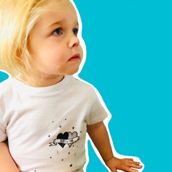 Kids Personalised Skulls And Hearts T Shirt, 2 of 3
