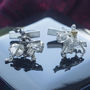 Knights Cufflinks In Gold And Silver, thumbnail 1 of 2