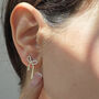 Sterling Silver Bow Tie Tassel Wedding Stud Earrings, thumbnail 2 of 6