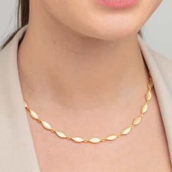 Nekomeishi Semi Precious Cream Cats Eye Necklace, 2 of 5