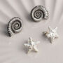 Sterling Silver Oxidised Fossil Studs, thumbnail 6 of 6