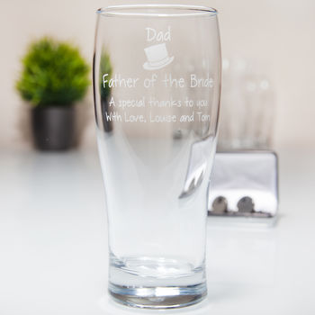 Personalised Father Of The Bride Pint Glass, 2 of 5