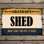 Grandad's Or Dad's Personalised Garage Metal Sign, thumbnail 1 of 2