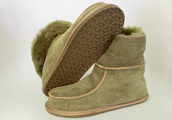 Sheepskin Slippers Option High/Low Calf Olive, 3 of 5