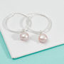 Pearl Earrings White Or Pink Pearls On Silver Hoops, thumbnail 3 of 5