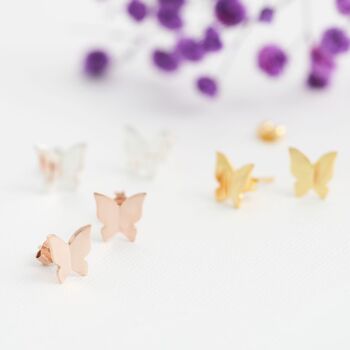 Butterfly Sterling Silver Stud Earrings, 2 of 12
