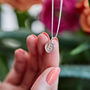 Gold / Silver Initial Letter And Gemstone Disc Necklace, thumbnail 2 of 10