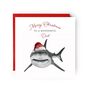 Merry Christmas To A Wonderful Dad Festive Shark Christmas Card, thumbnail 1 of 4
