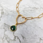 18k Gold Vermeil Plated May Crystal Malachite Necklace, thumbnail 3 of 6