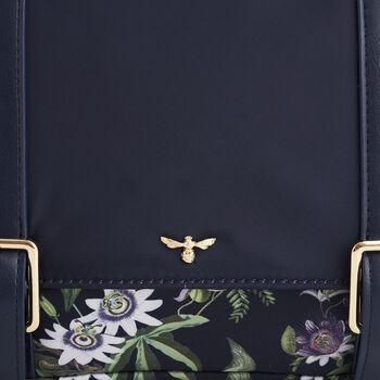 Navy Passion Flower Satchel, 3 of 8