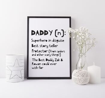 Personalised Dad Or Daddy Gift Definition Print, 5 of 5