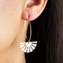 Large Fan Shaped Hammered Long Earrings, thumbnail 1 of 5