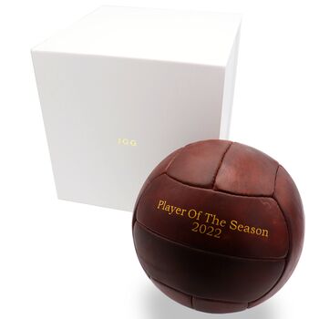 Personalised Vintage Dark Brown Leather Football, 2 of 6