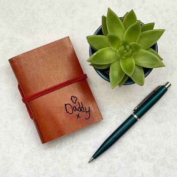 Personalised Handwriting Mini Leather Notebook, 5 of 6