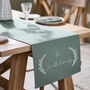 Personalised Forest Green Cotton Table Runner, thumbnail 1 of 5