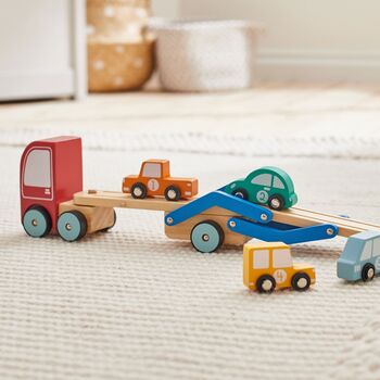 Personalised Wooden Transporter Lorry Toy 12m+, 3 of 8