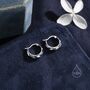 Sterling Silver Croissant Hoop Earrings, thumbnail 2 of 12