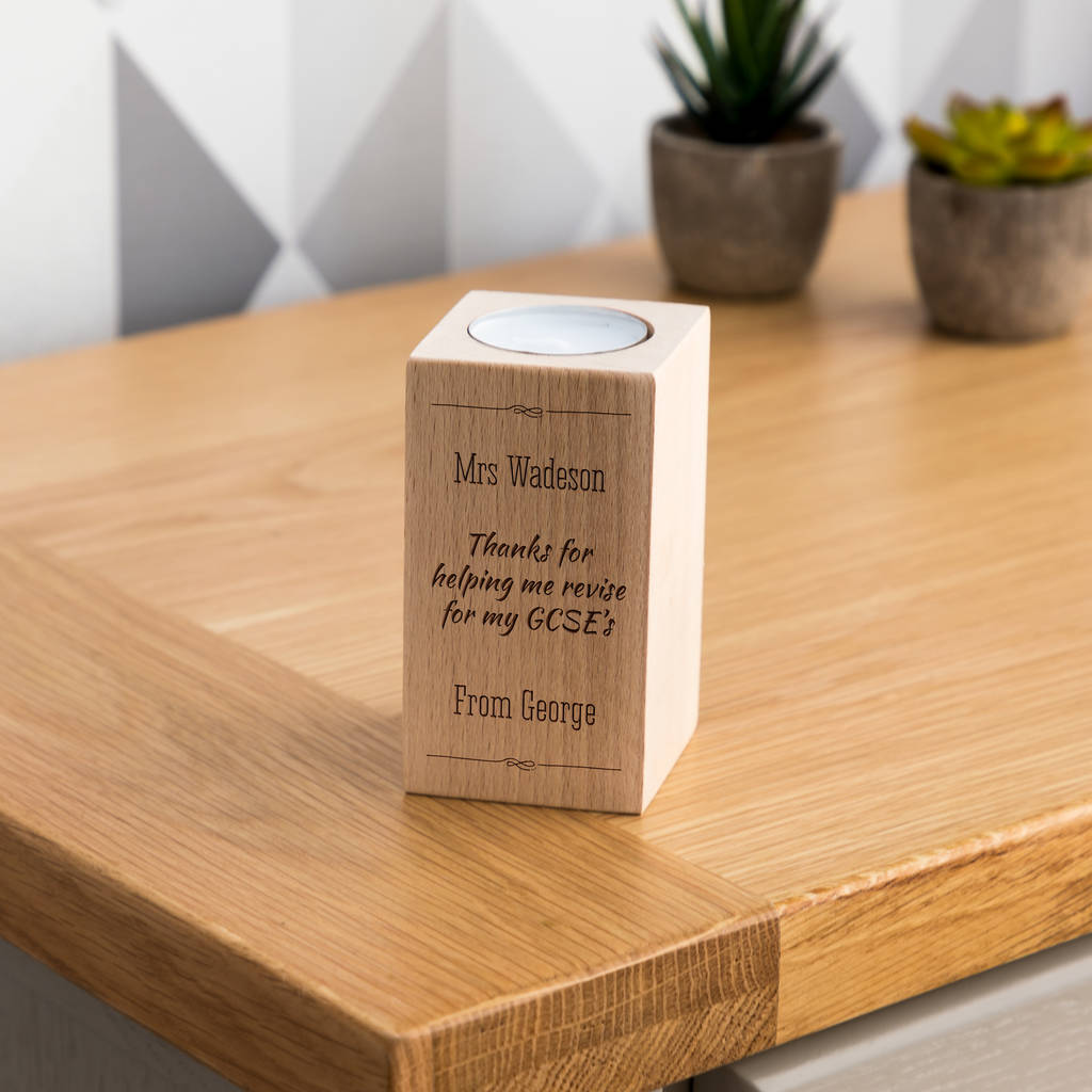 Personalised Candle Holder Teacher Gift By Mirrorin
