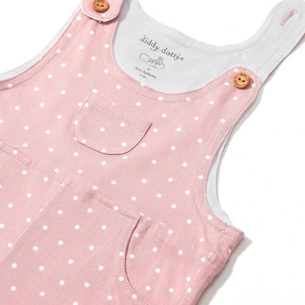 D Dotty Pink Jersey Dungarees By Dotty Dungarees