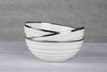 Porcelain Serving Bowl With Winter Twig Drawing, 10 of 12