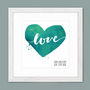 Personalised Watercolour Heart Wedding Print, thumbnail 2 of 6