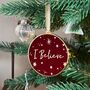 Red 'I Believe' Enamel Christmas Tree Decoration, thumbnail 4 of 5