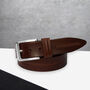 Men's Thick Full Grain Ribbed Leather Belt, thumbnail 2 of 6