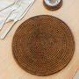 Marbury Brown Round Rattan Placemat Set Of Two, thumbnail 4 of 4
