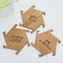 Personalised Wooden Oak Interlocking Jigsaw Coasters, thumbnail 3 of 7