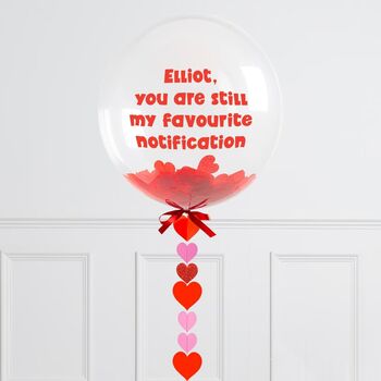 Personalised Loved Up Heart Valentine's Bubble Balloon, 3 of 4