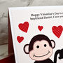 'Monkeys' Personalised Valentines Card, thumbnail 3 of 3
