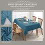 Blue Wrinkle Free Rectangular Teal Table Cloth, thumbnail 5 of 7