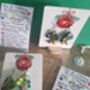 Christmas Colour Tree Painted Earrings With Stand, thumbnail 7 of 11