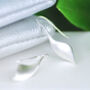 Sterling Silver Cora Twisted Leaf Drop Earrings, thumbnail 2 of 7