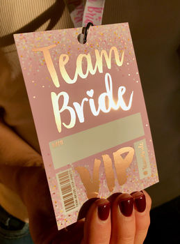 Rose Gold Team Bride Hen Party Vip Pass Lanyard Favours, 3 of 12
