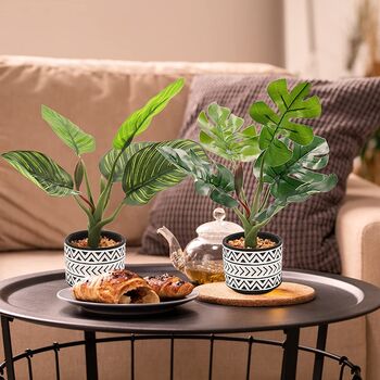 Pack Of Two Artificial Plants In Ceramic Pot, 3 of 8