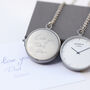 Modern Pocket Watch In Silver With Your Own Handwriting, thumbnail 1 of 7