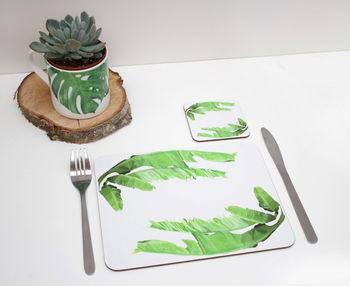 Tropical Leaf Placemat Set, 3 of 9