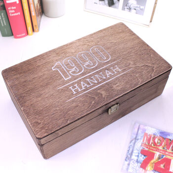 Personalised 21st Year Wooden Keepsake Box, 2 of 4