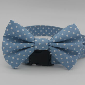 Light Blue Polkadot Dog Bow Tie, 4 of 8