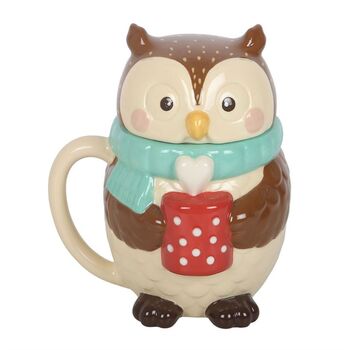 Cute Owl Lidded Mug For Her, 3 of 4